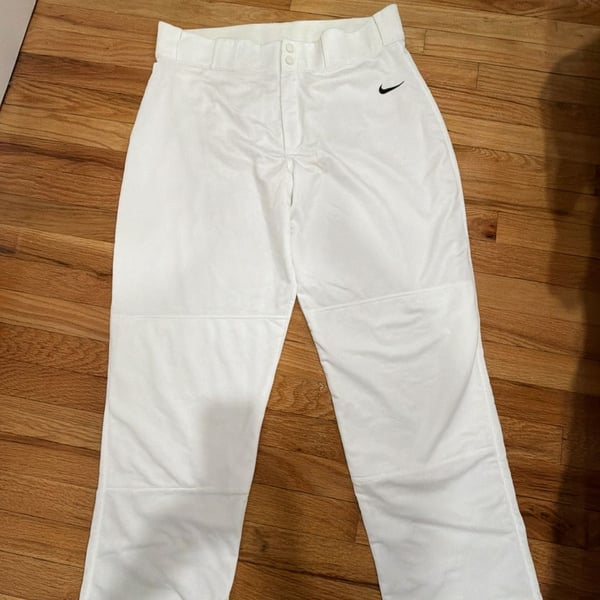 Nike Dri-Fit Men's Baseball/Softball Pants White with black swoop