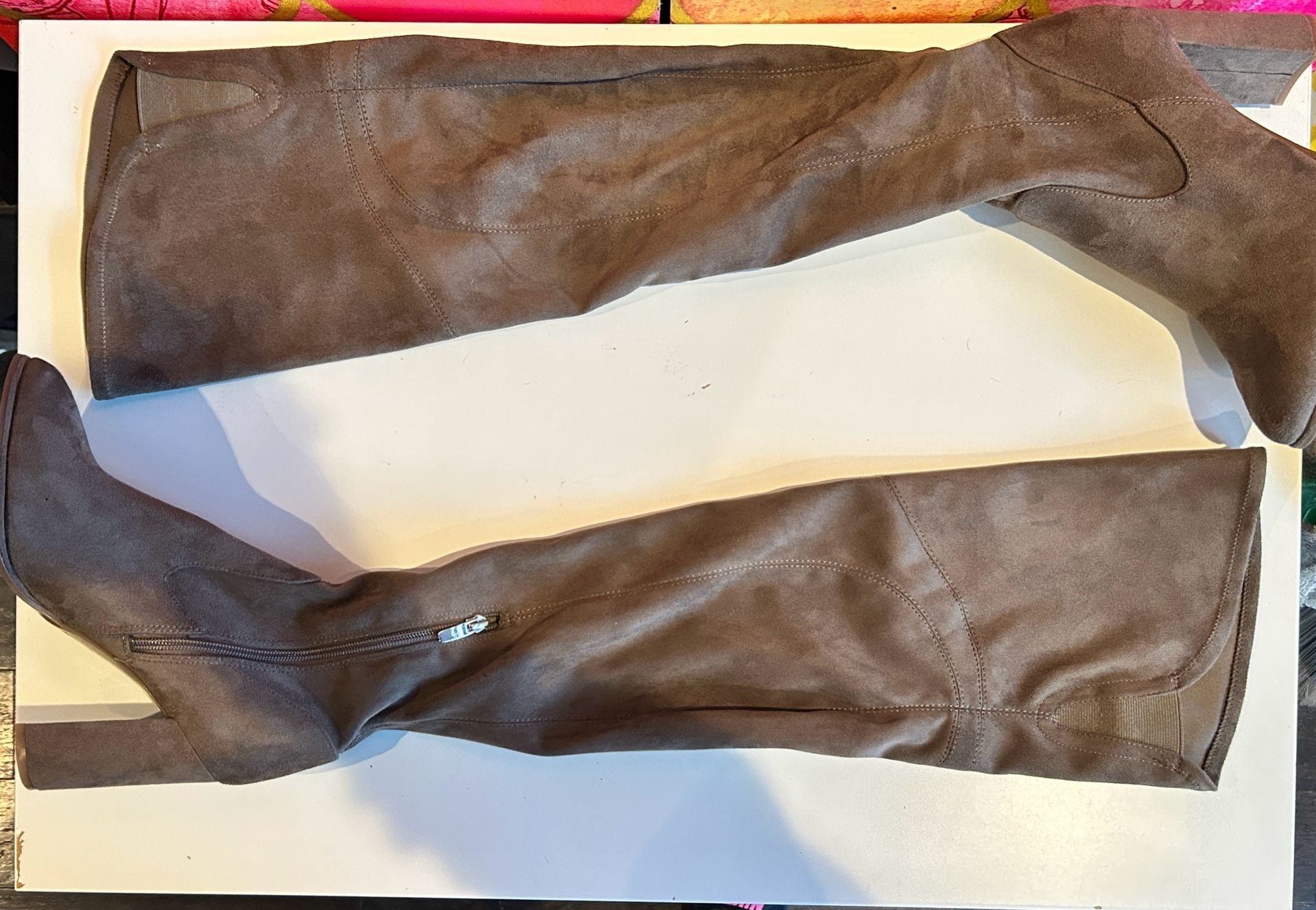 Marc Fisher Grey Suede Over-The-Knee Boots with Block Heel 5