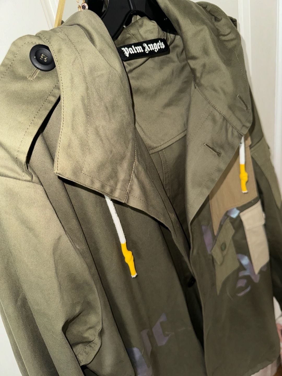 Palm Angels Green Multi-Pocket Hooded Jacket 7