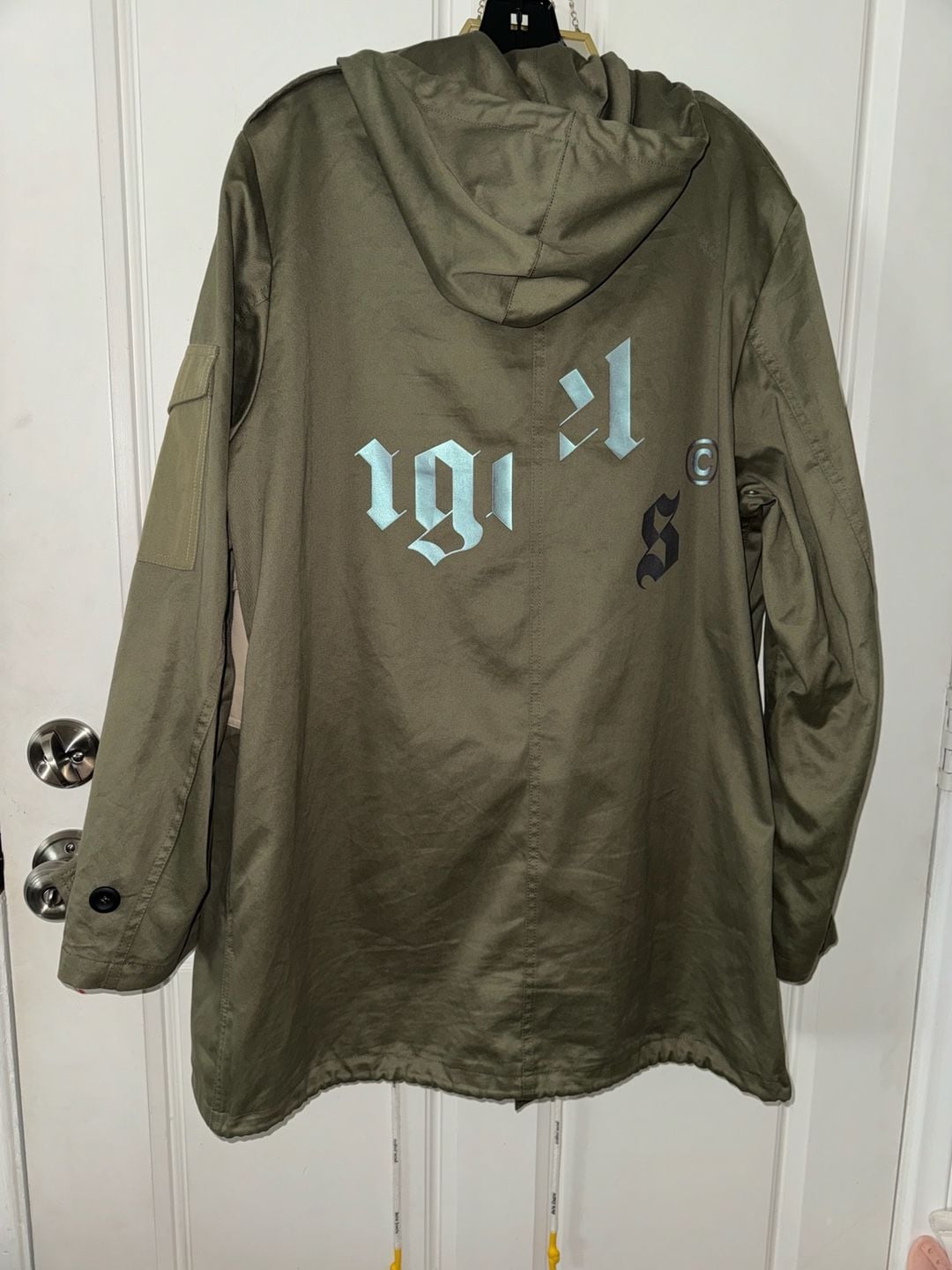 Palm Angels Green Multi-Pocket Hooded Jacket 9