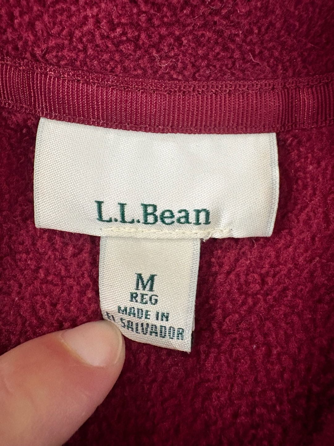 L.L.Bean Women's Full-Zip Fleece Jacket - Burgundy, Size M 3