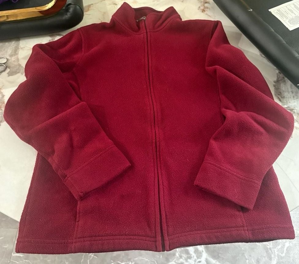 L.L.Bean Women's Full-Zip Fleece Jacket - Burgundy, Size M 2