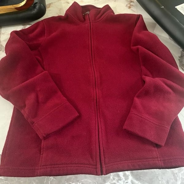 L.L.Bean Women's Full-Zip Fleece Jacket - Burgundy, Size M