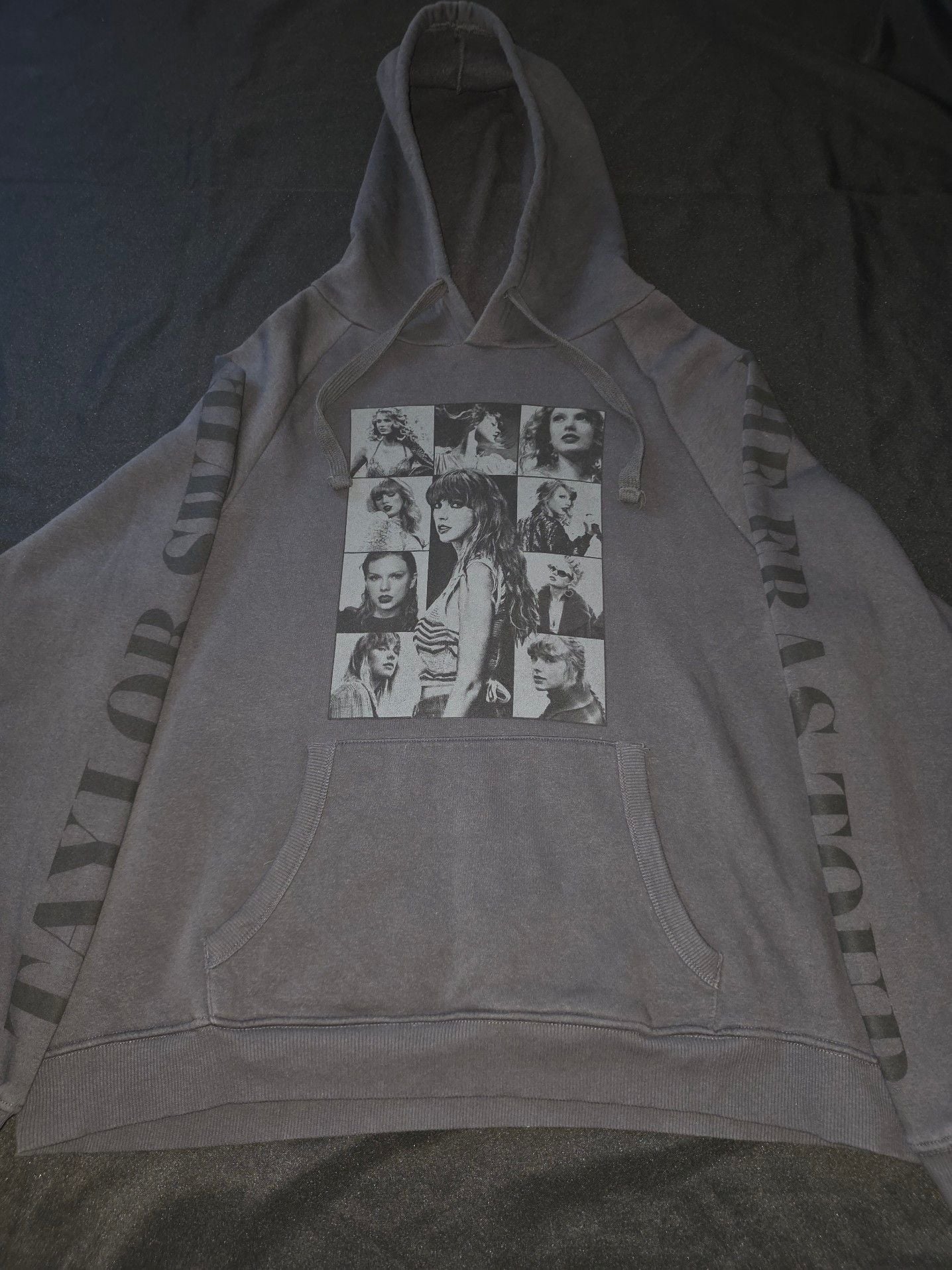 Taylor Swift The Eras Tour Photo Collage Pullover Hoodie Black Size L 1