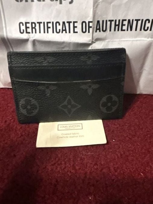 Louis Vuitton Monogram Eclipse Coated Canvas Double Card Holder 8