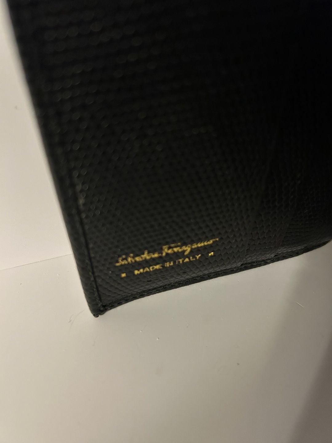 Salvatore Ferragamo Black Textured Leather Wallet With Gancini Clasp 7