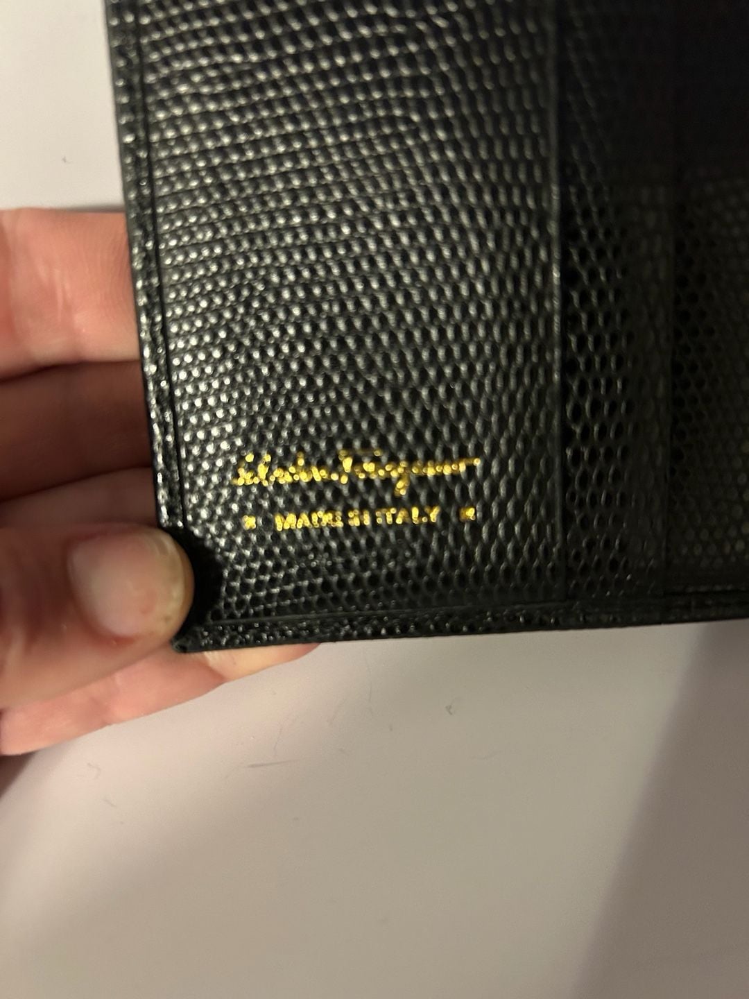 Salvatore Ferragamo Black Textured Leather Wallet With Gancini Clasp 8