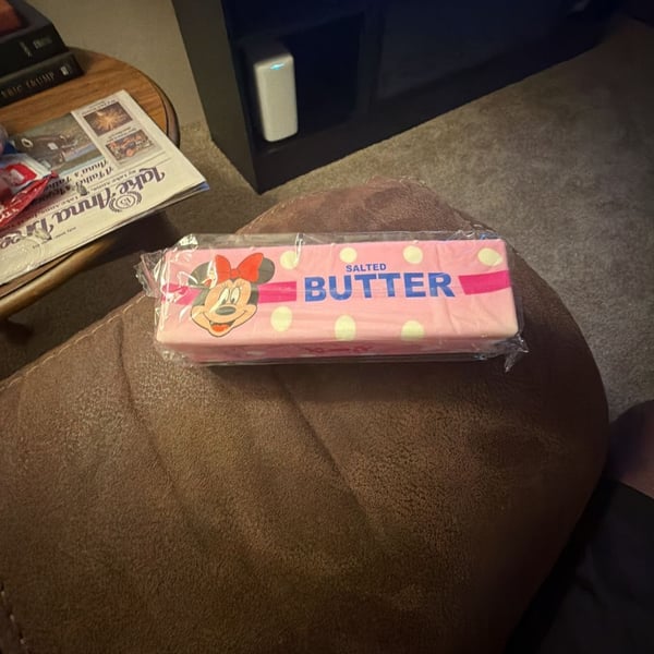 Disney Minnie Mouse Pink Polka Dot Salted Butter Squishy Toy