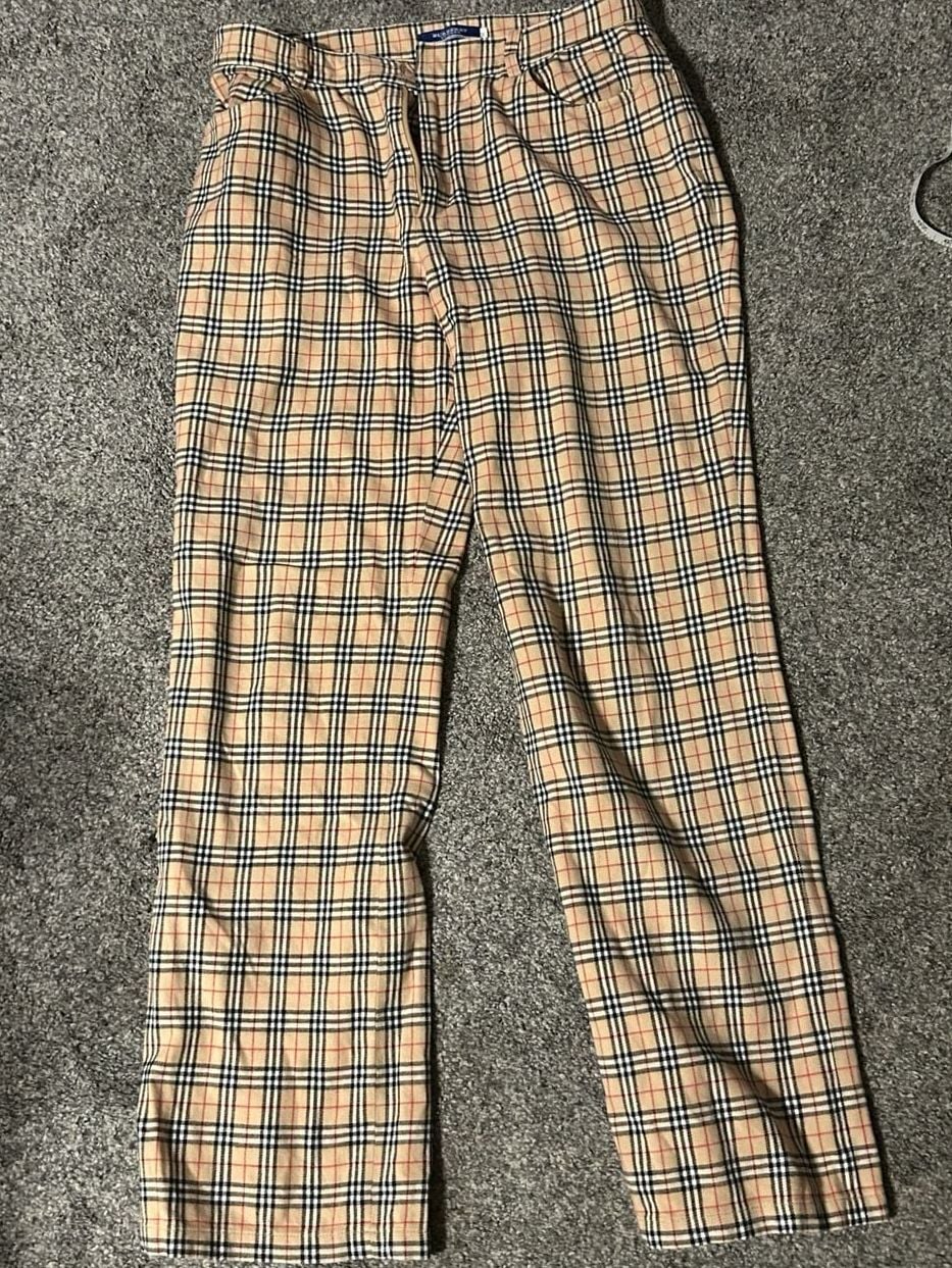 Burberry Nova Check Plaid Trousers, Size 38 (UK 10) 2