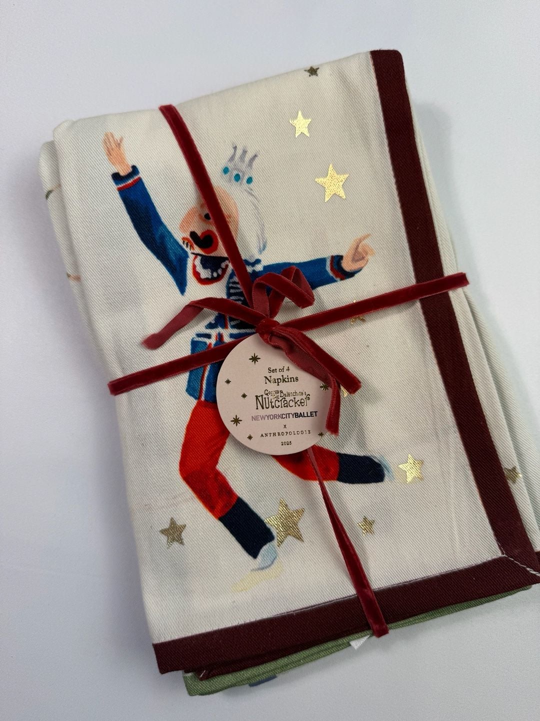Anthropologie George Balanchine's The Nutcracker x New York City Ballet Set of 4 Cloth Napkins 2023 1