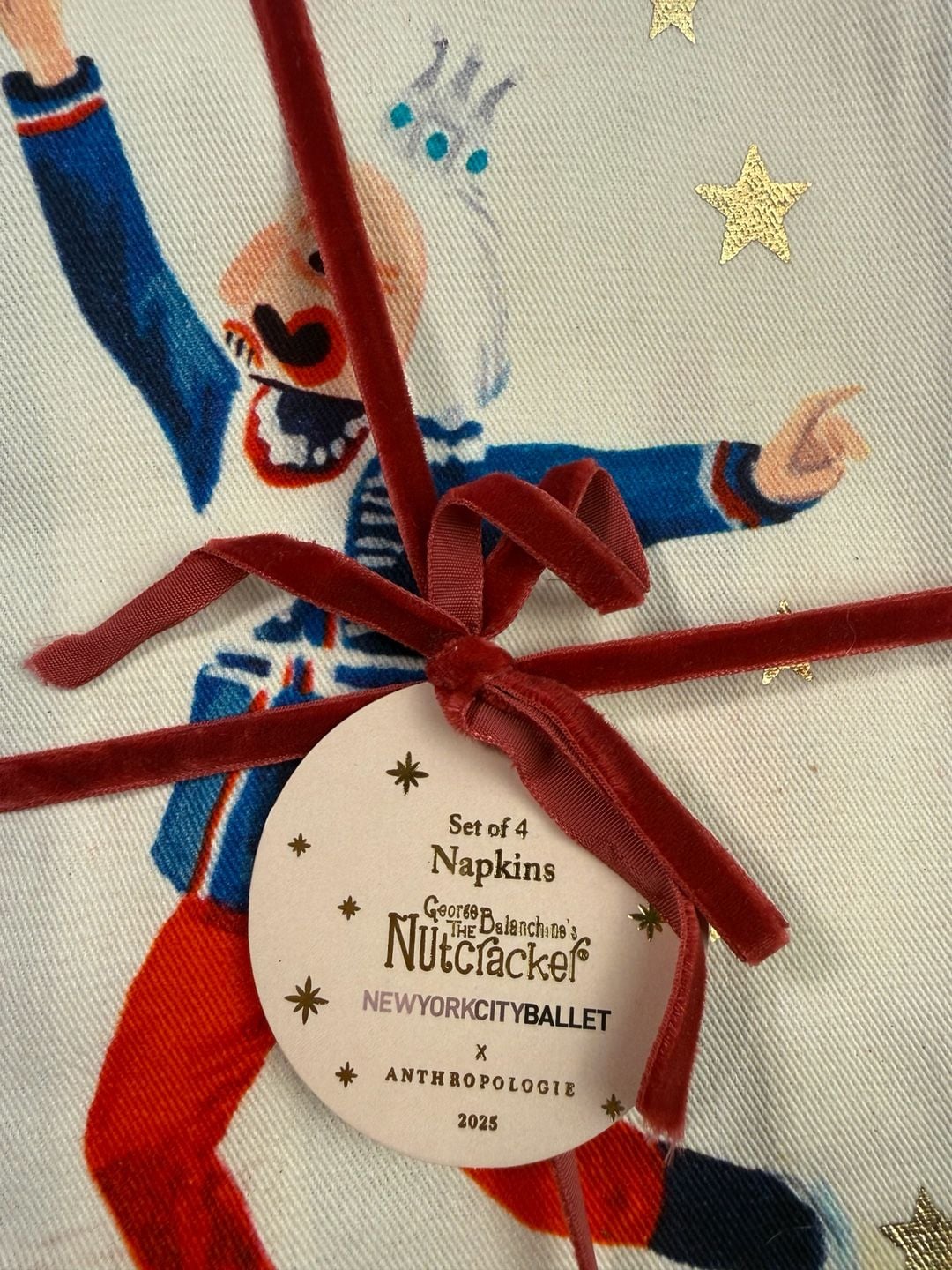 Anthropologie George Balanchine's The Nutcracker x New York City Ballet Set of 4 Cloth Napkins 2023 8