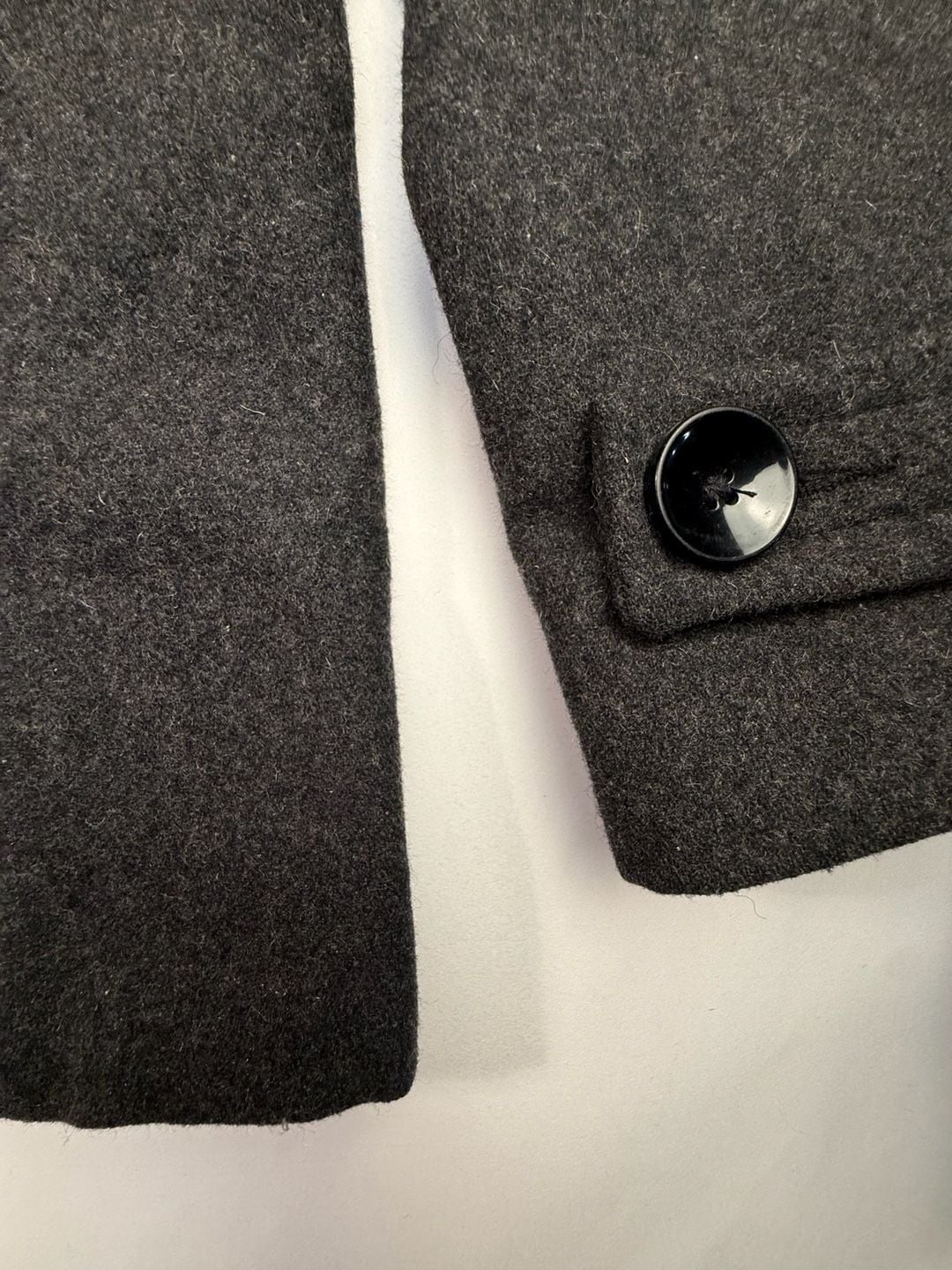 Anne Klein AK Wool Blend Gray Pea Coat Jacket Size L 7