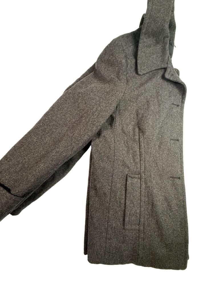 Anne Klein AK Wool Blend Gray Pea Coat Jacket Size L 9