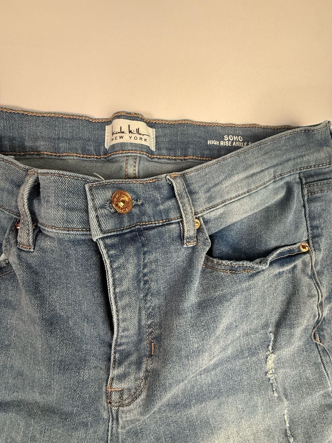 Nicole Miller New York Soho High Rise Ankle Slim Distressed Jeans 3