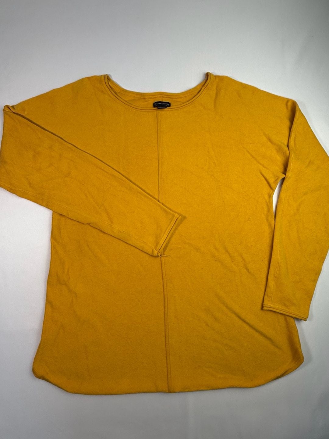 New Directions Mustard Yellow Long Sleeve Knit Tunic Top Size L 2