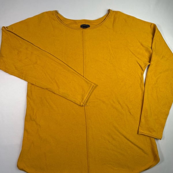 New Directions Mustard Yellow Long Sleeve Knit Tunic Top Size L