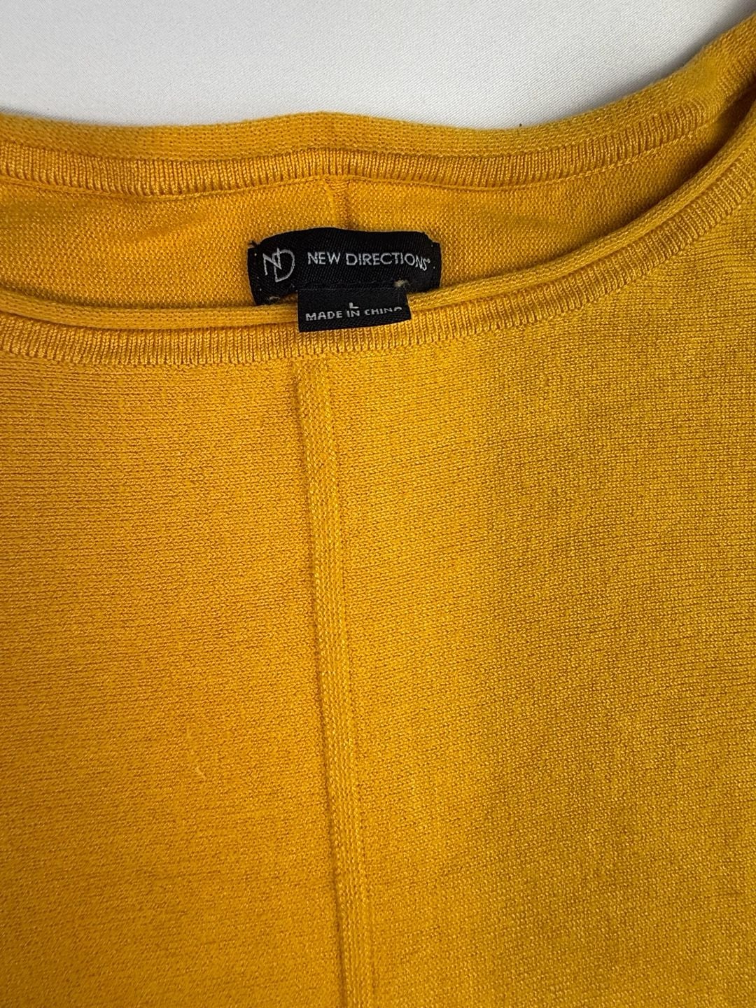 New Directions Mustard Yellow Long Sleeve Knit Tunic Top Size L 4