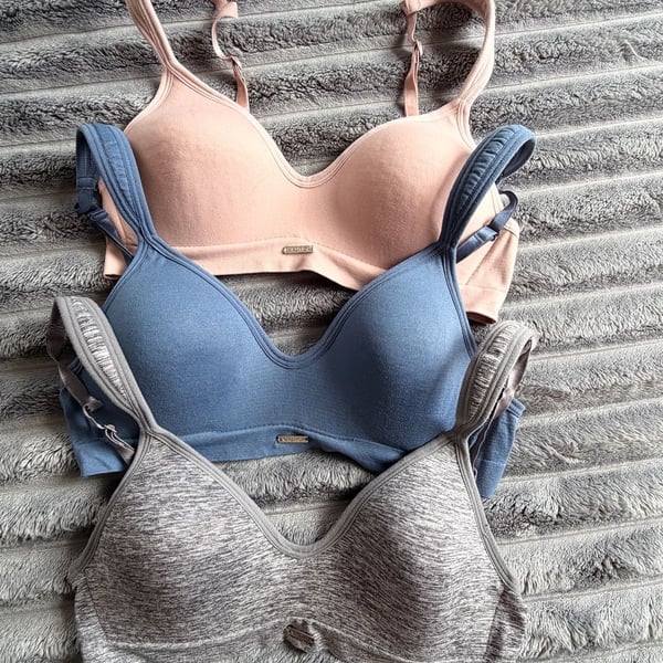 Nautica 3 Piece Intimates Wirefree Comfort Padded Bra Size 34B