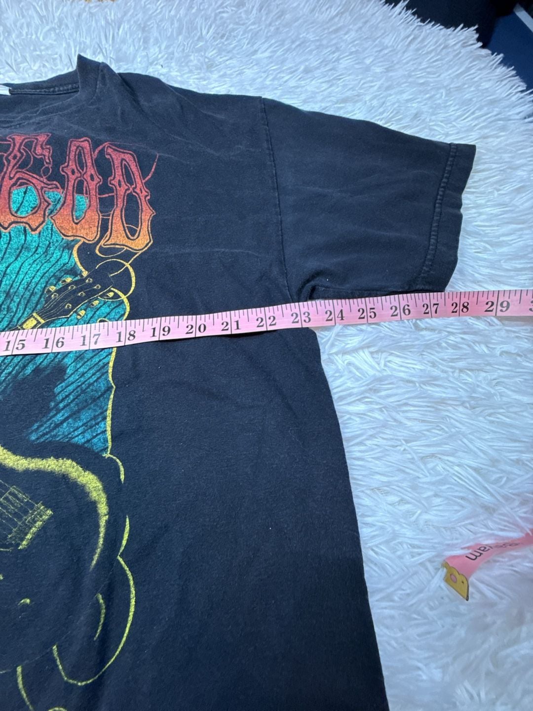 Vintage Rock God Guitar Hand Sign Graphic T-Shirt Black XL 3