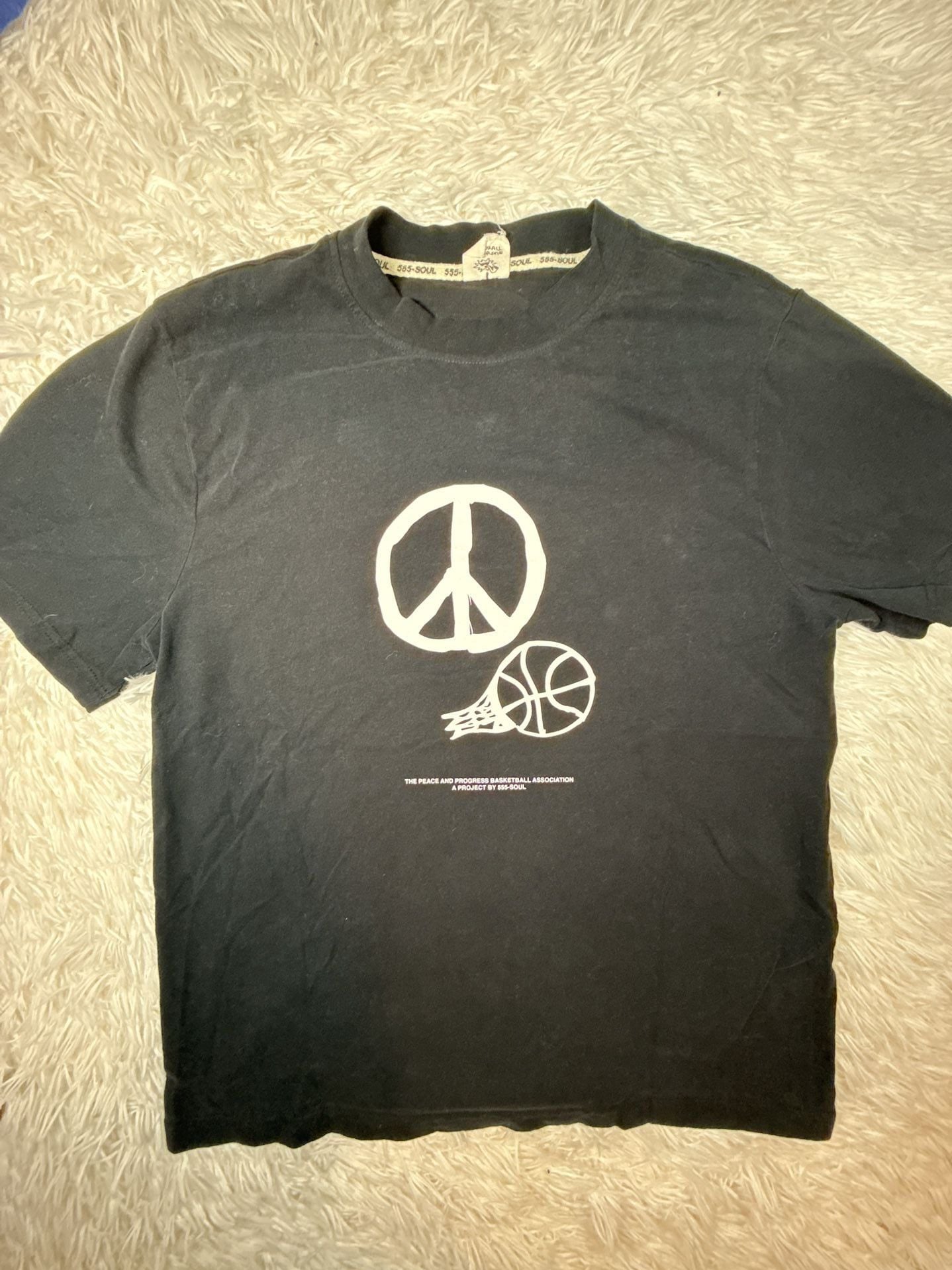 555 Soul Black Peace And Progress Basketball Association Graphic T-Shirt 2