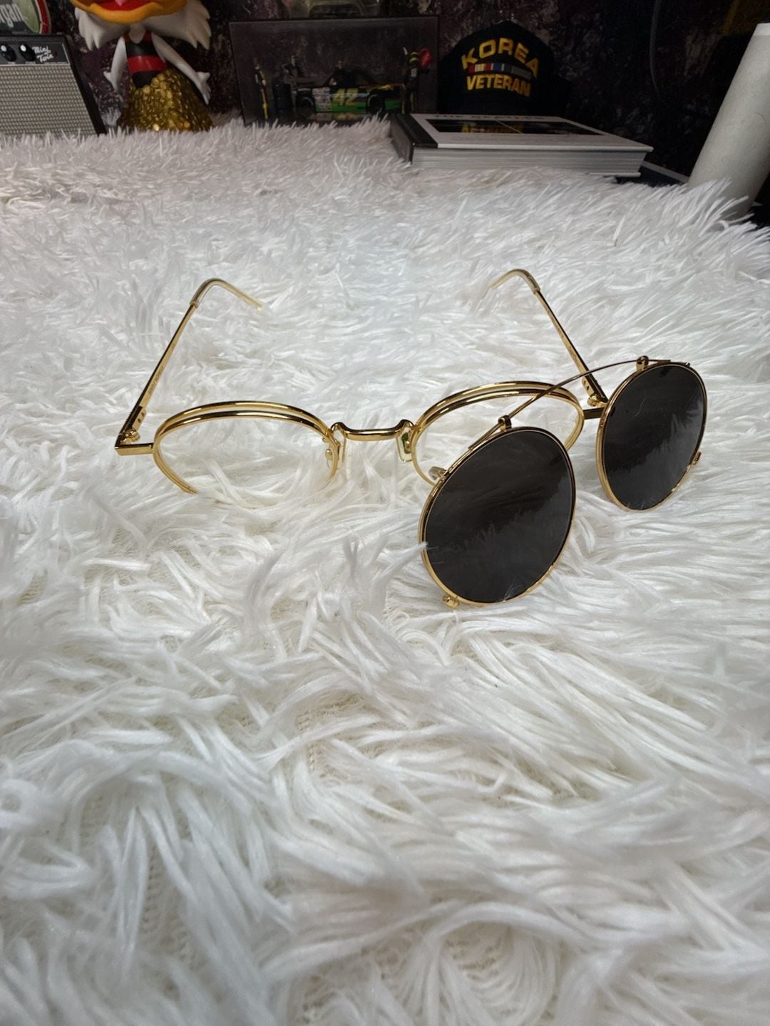 Gentle Monster Dear Classic Gold Round Eyeglasses With Sunclip 2