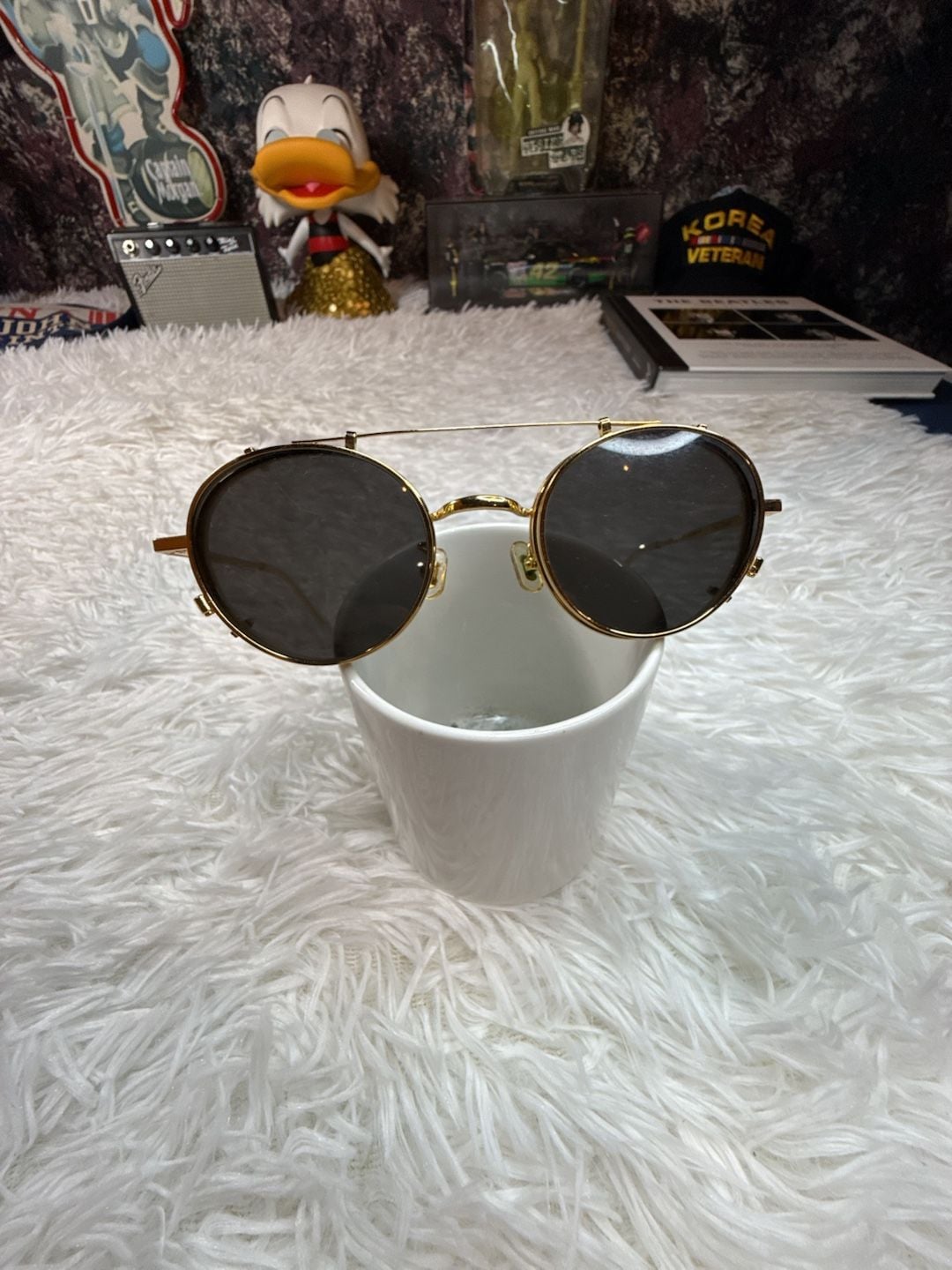 Gentle Monster Dear Classic Gold Round Eyeglasses With Sunclip 12