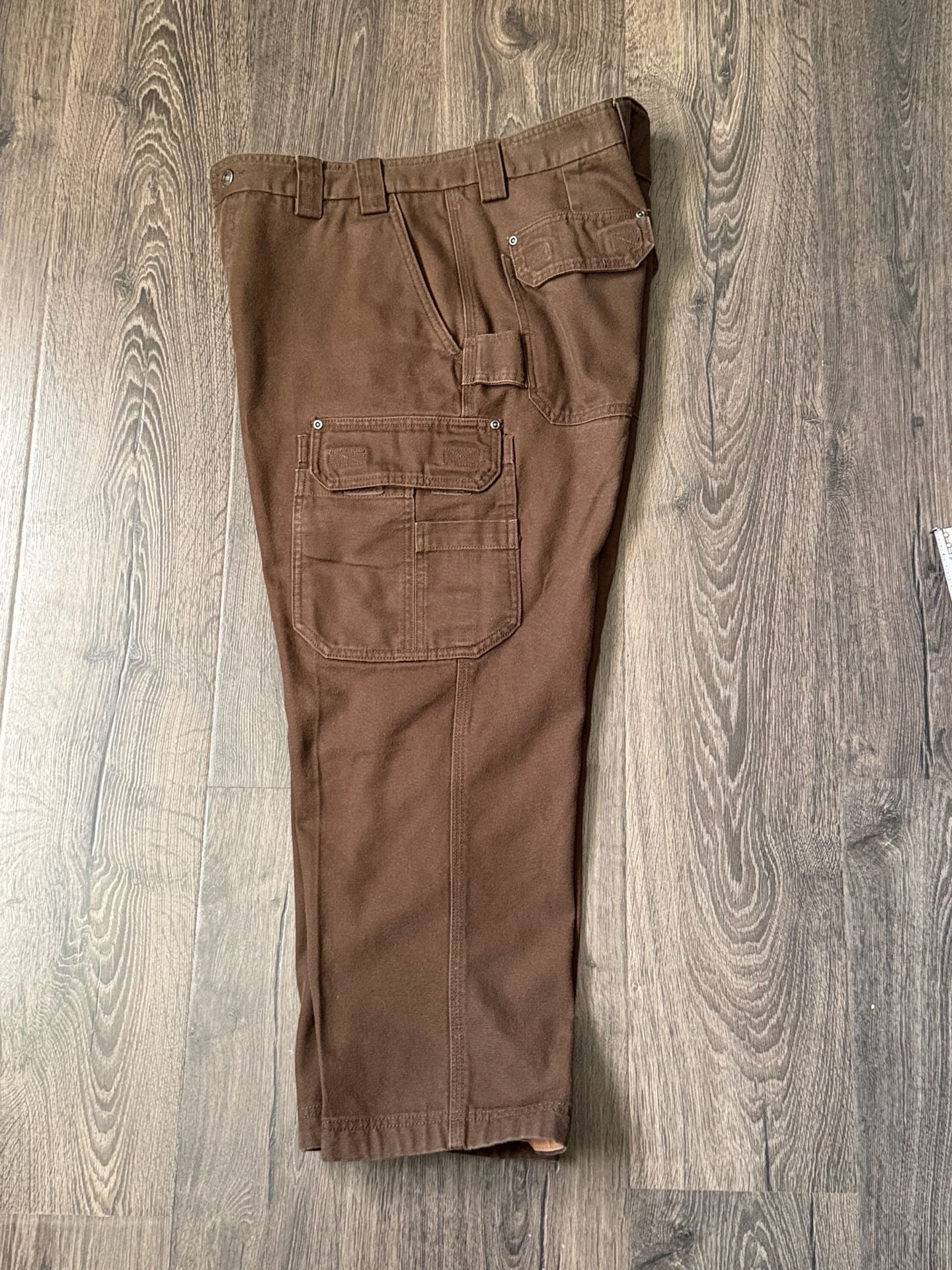 Duluth Trading Co Brown Canvas Cargo Work Pants Men's Size 37x28 9