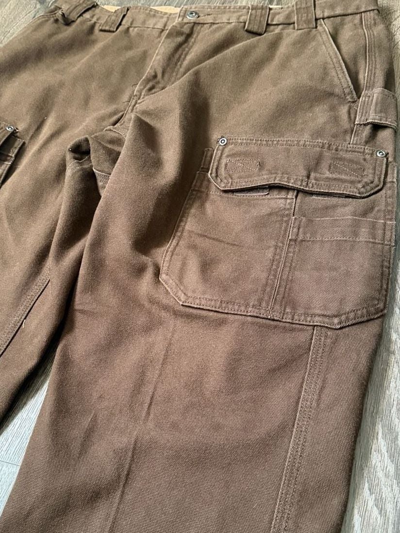 Duluth Trading Co Brown Canvas Cargo Work Pants Men's Size 37x28 10