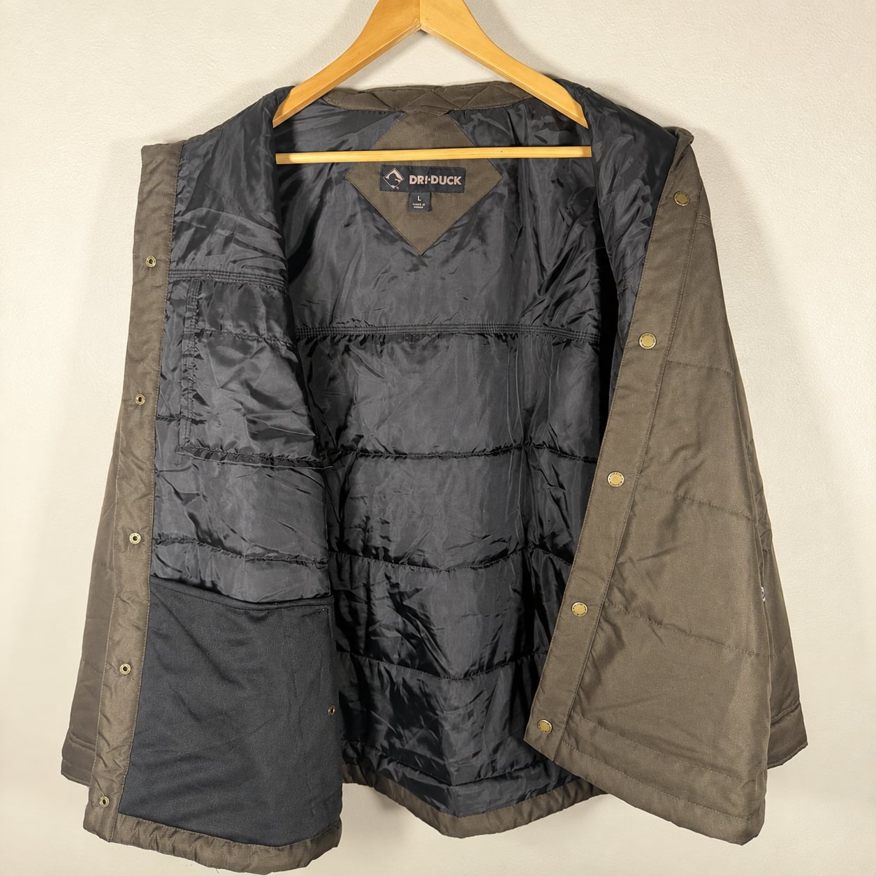 DRI DUCK Ranger 5368 Insulated Work Jacket Men’s L Brown Snap Front 4