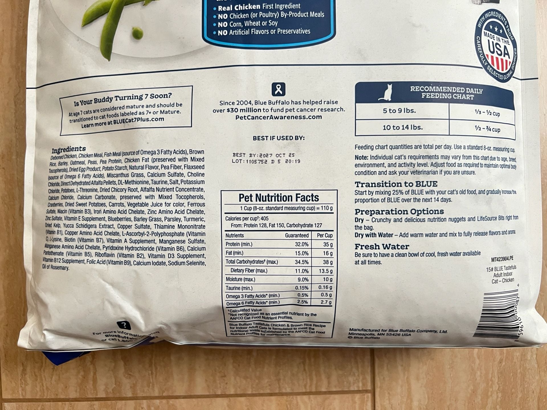 Blue Buffalo Tastefuls Chicken and Brown Rice Recipe Adult Dry Cat Food, 15 lb 3