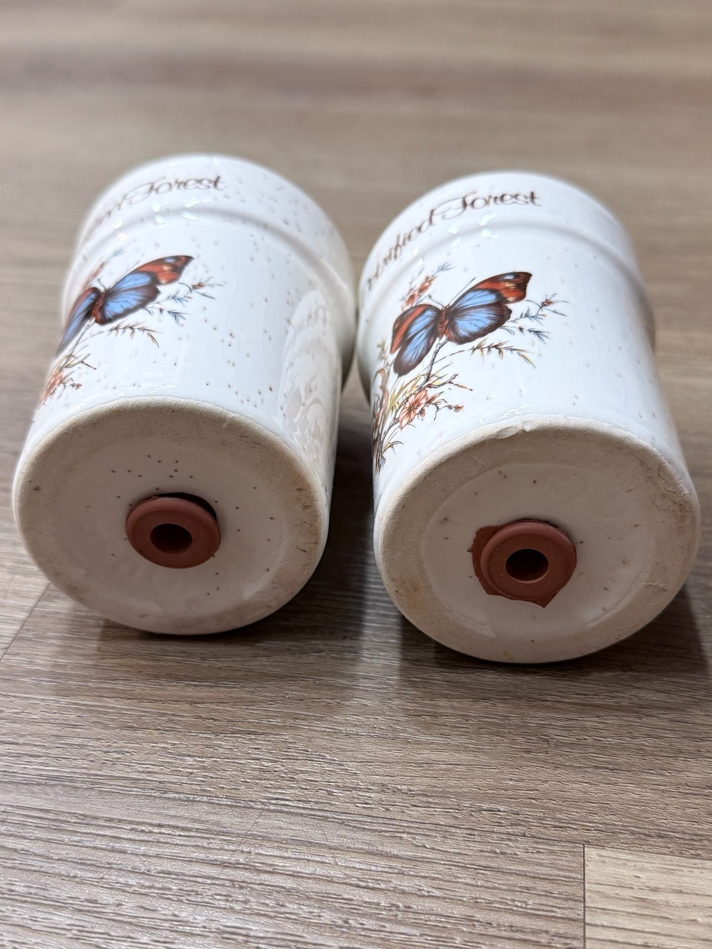 Vintage Petrified Forest Butterfly Large Salt and Pepper Shakers 3