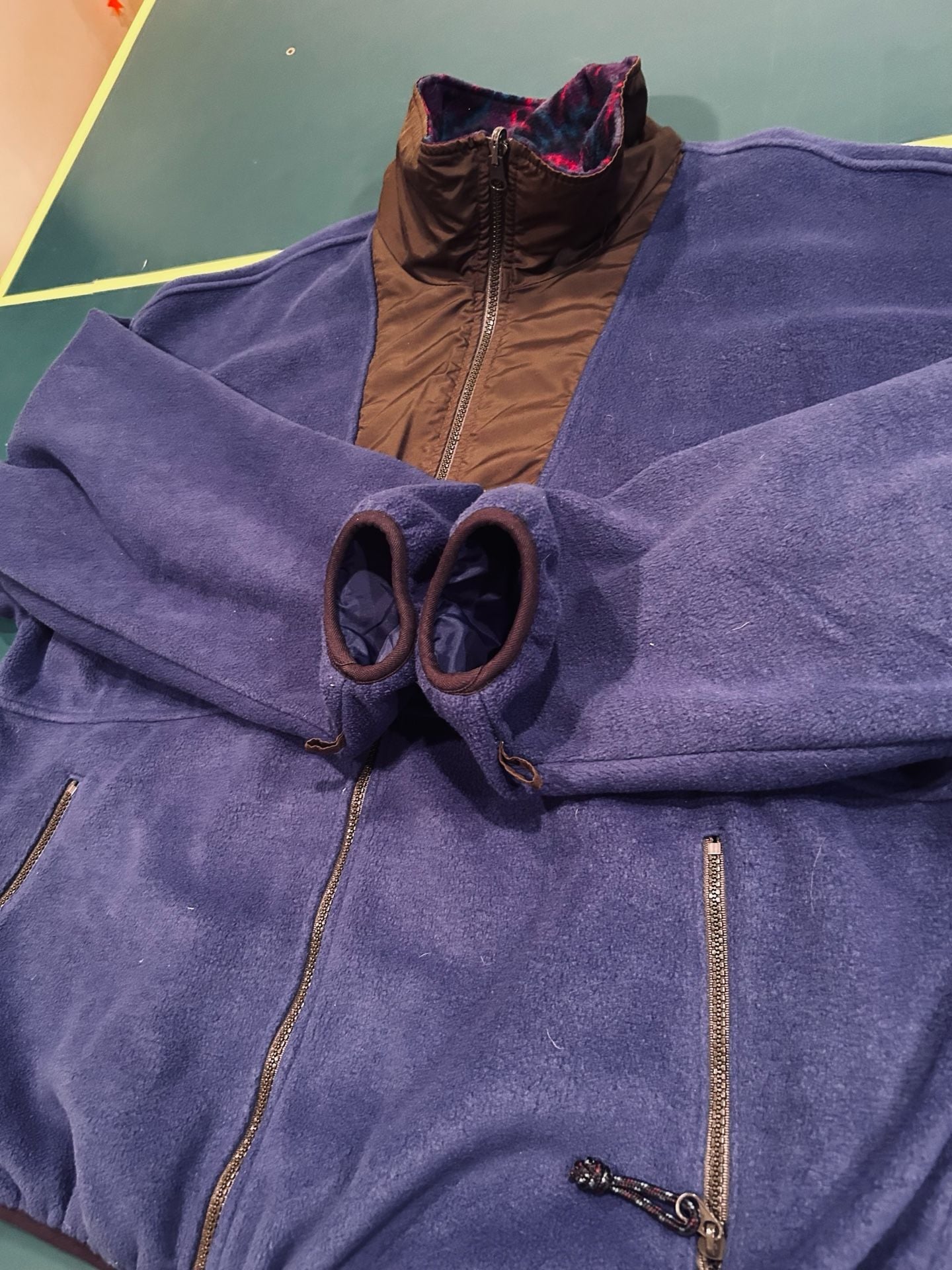 Vintage 90s Columbia Purple & Brown Geometric Fleece Full Zip Jacket 6