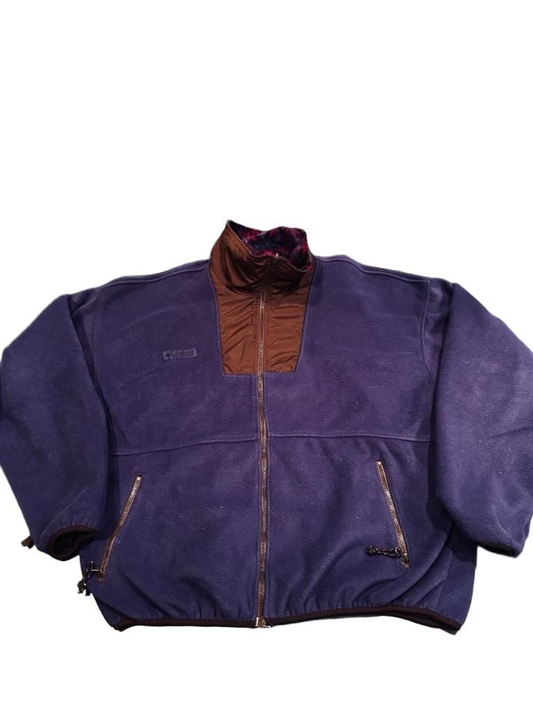Vintage 90s Columbia Purple & Brown Geometric Fleece Full Zip Jacket 3