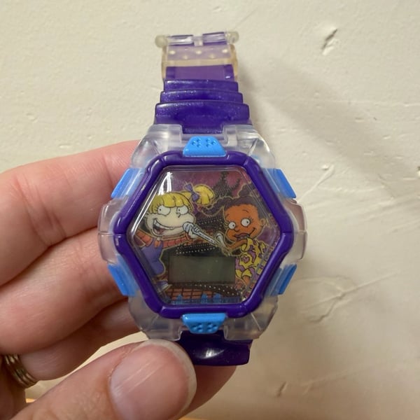 Vintage 2000 Nickelodeon Rugrats in Paris Angelica & Susie ChatBack Watch