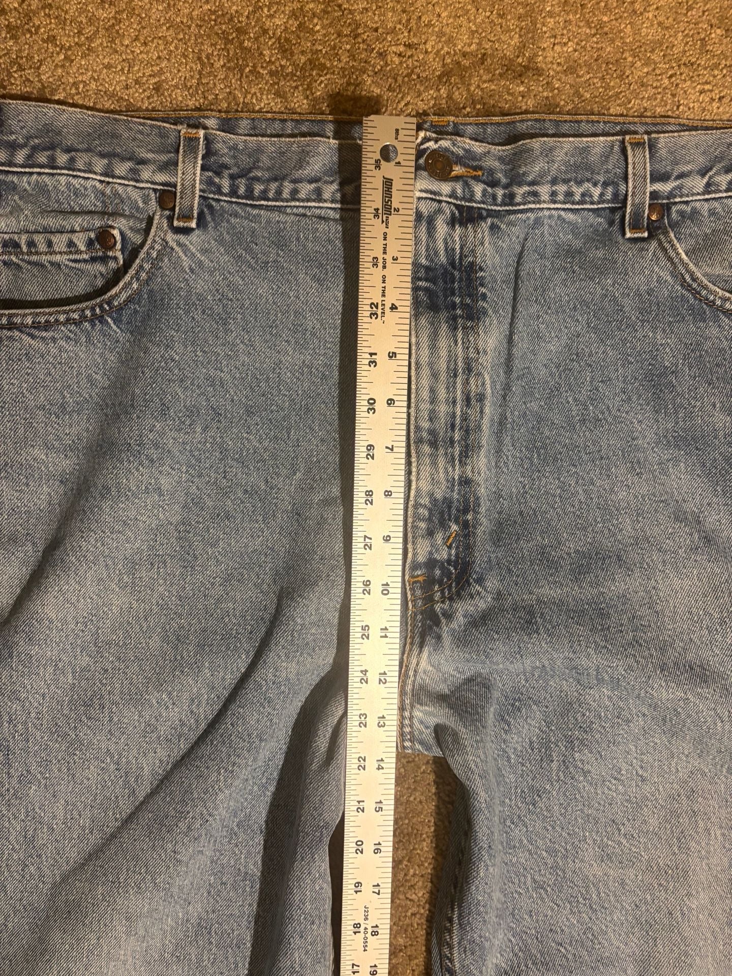 Vintage Levi’s 540 Denim Jeans Mens 42x34 Light Wash Straight Leg USA Brown Tab 8
