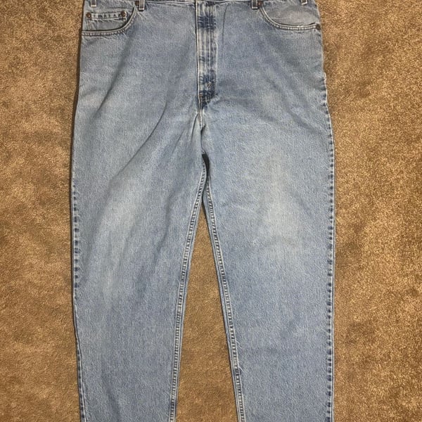 Vintage Levi’s 540 Denim Jeans Mens 42x34 Light Wash Straight Leg USA Brown Tab