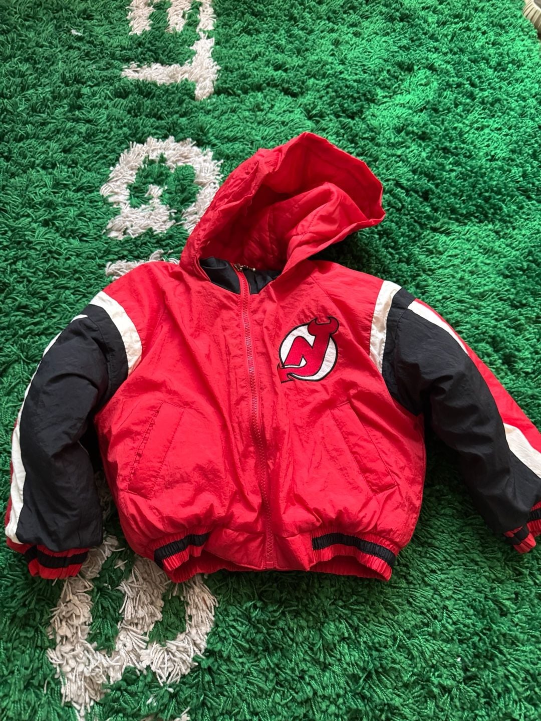 Vintage 90s Winning Goal New Jersey Devils Kids Puffer Jacket Size 4 2