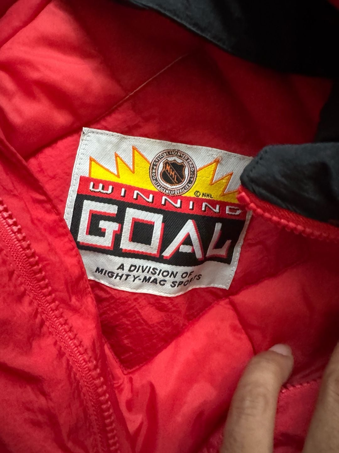 Vintage 90s Winning Goal New Jersey Devils Kids Puffer Jacket Size 4 4