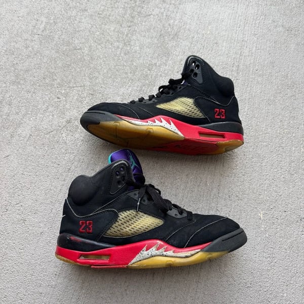 Air Jordan 5 Retro Top 3 Black 2020 Grape Metallic Fire Red (CZ1786-001)