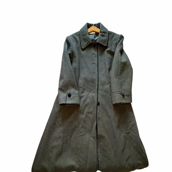 Mario De Pinto MDP Vintage Gray Wool Long Coat Size 18W old money dark academia 