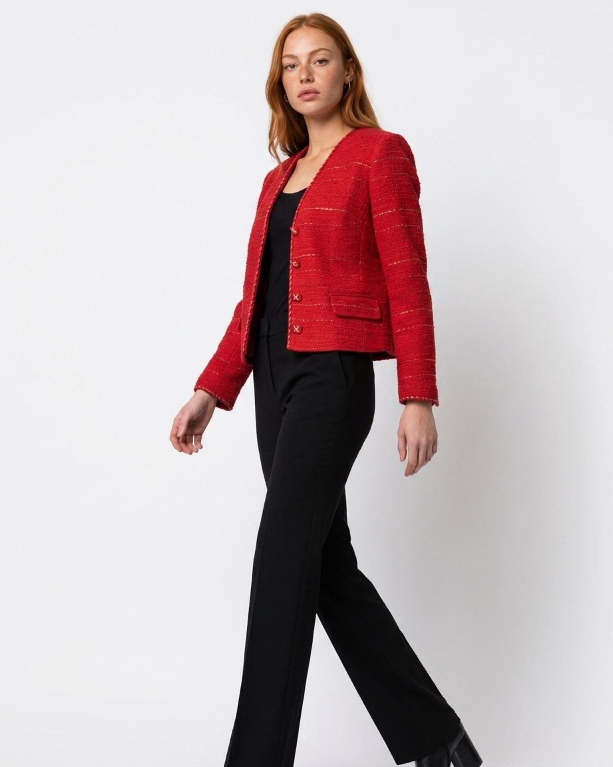 2 Kobi Halperin Clara Red Tweed Cropped Jacket. NWT I XS
NWT MED 2