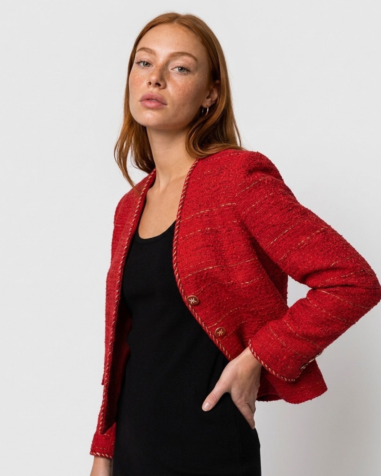 2 Kobi Halperin Clara Red Tweed Cropped Jacket. NWT I XS
NWT MED 3