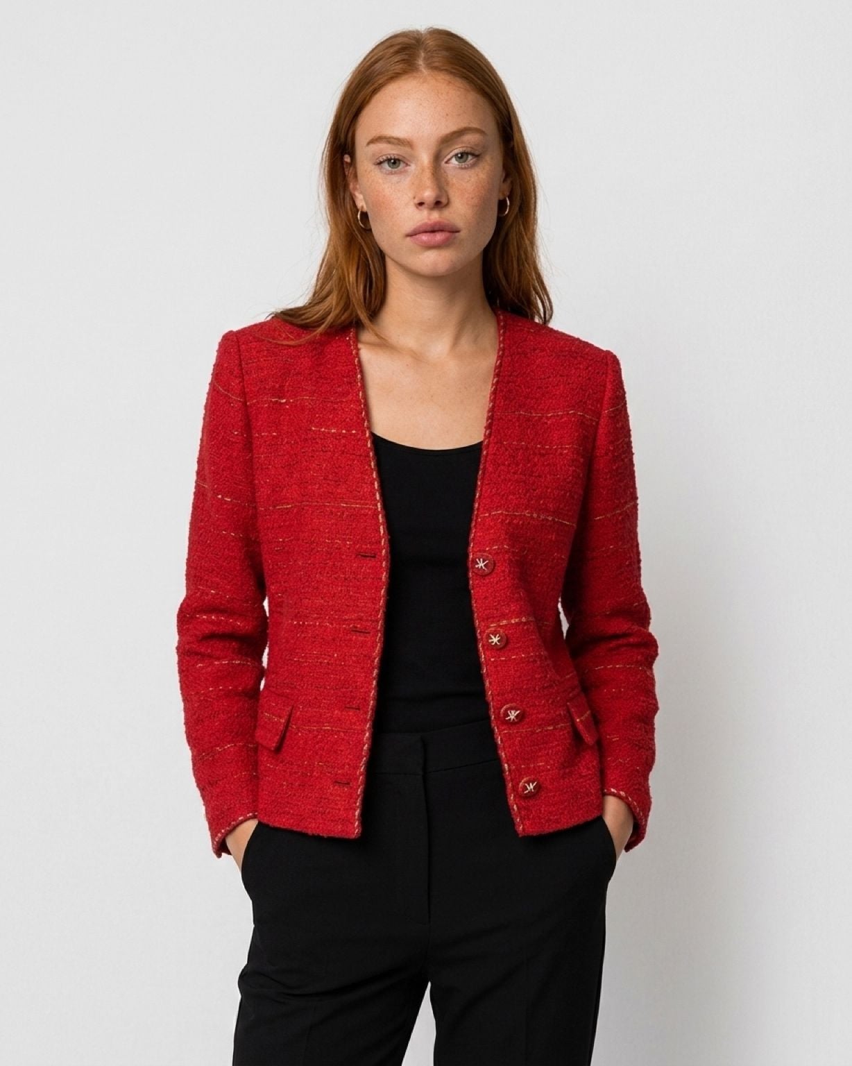 2 Kobi Halperin Clara Red Tweed Cropped Jacket. NWT I XS
NWT MED 4