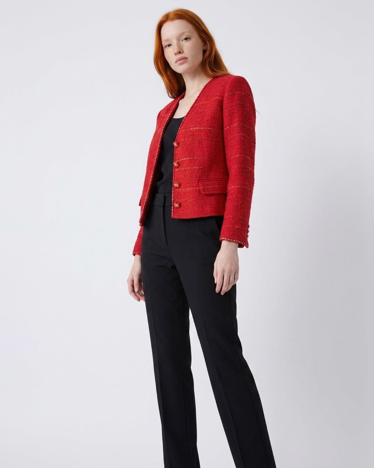 2 Kobi Halperin Clara Red Tweed Cropped Jacket. NWT I XS
NWT MED 5