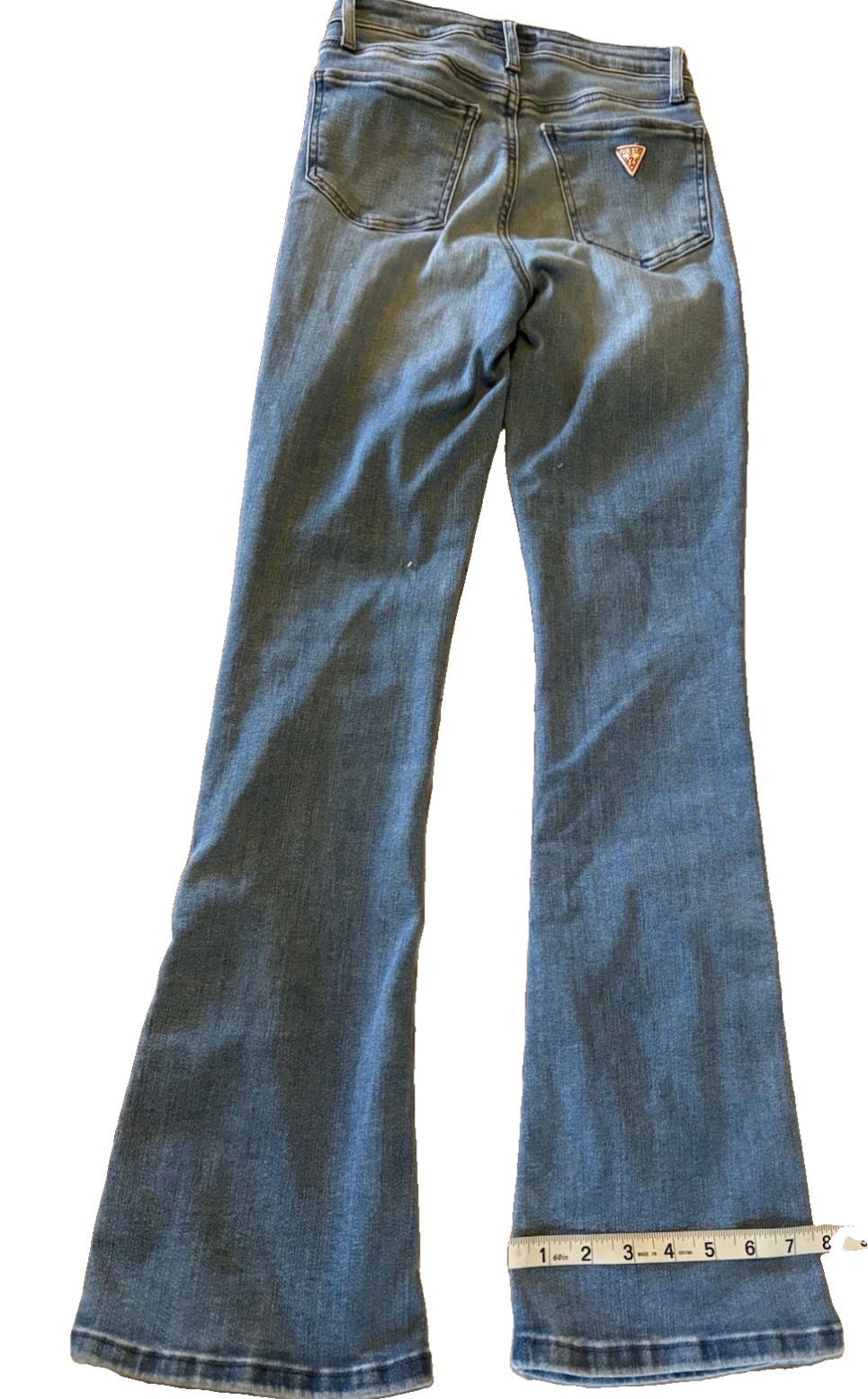 GUESS Beatrix High Rise Bootcut Jeans Light Wash Snap Button Hem Size 26 ECU 3