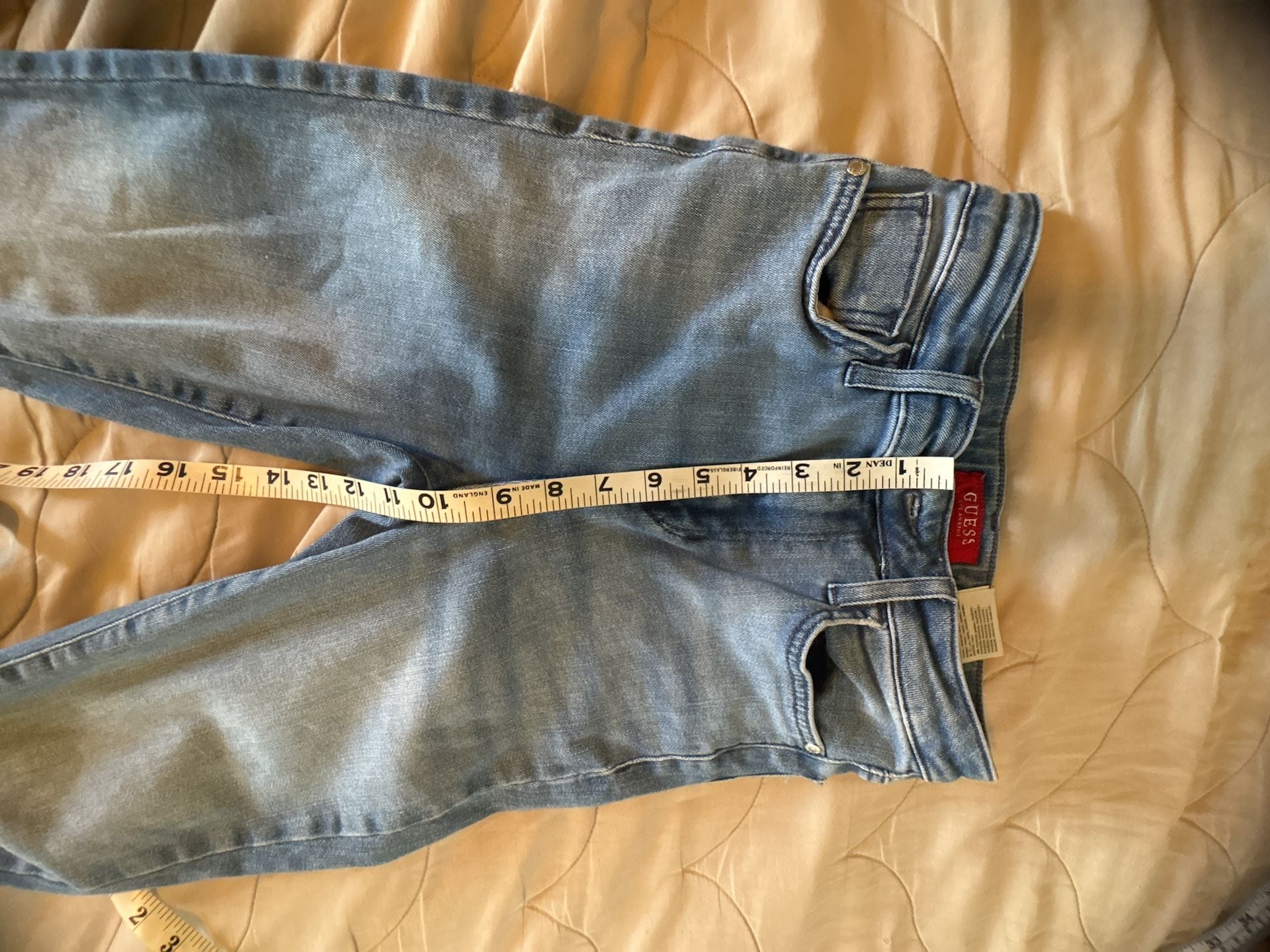 GUESS Beatrix High Rise Bootcut Jeans Light Wash Snap Button Hem Size 26 ECU 12