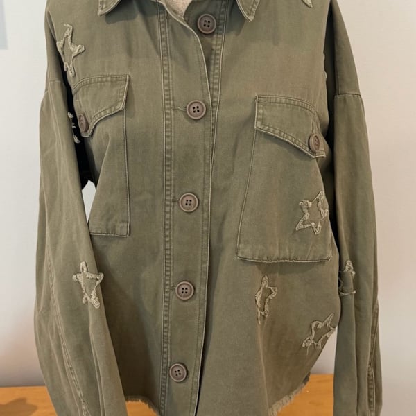 Gen Z Hipster Blokette - By Together - Denim Jacket in Army Green – , CA