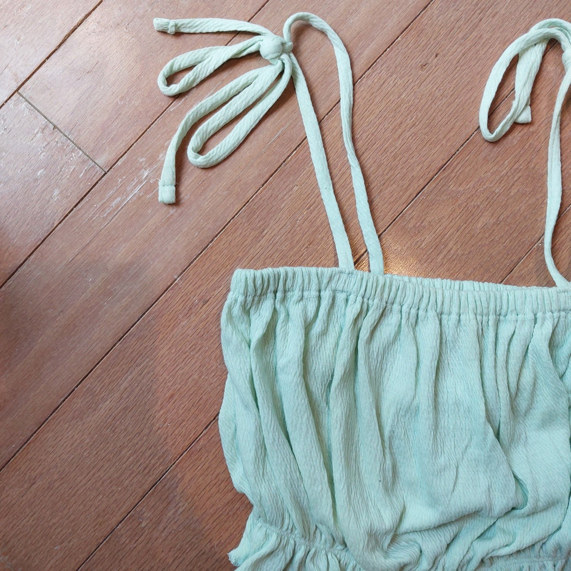 Wild Fable Mint Green Strappy Ruffle Hem Crop Top 2