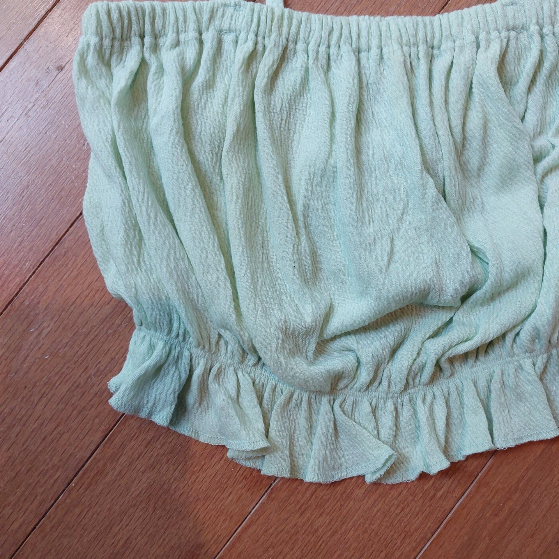 Wild Fable Mint Green Strappy Ruffle Hem Crop Top 3