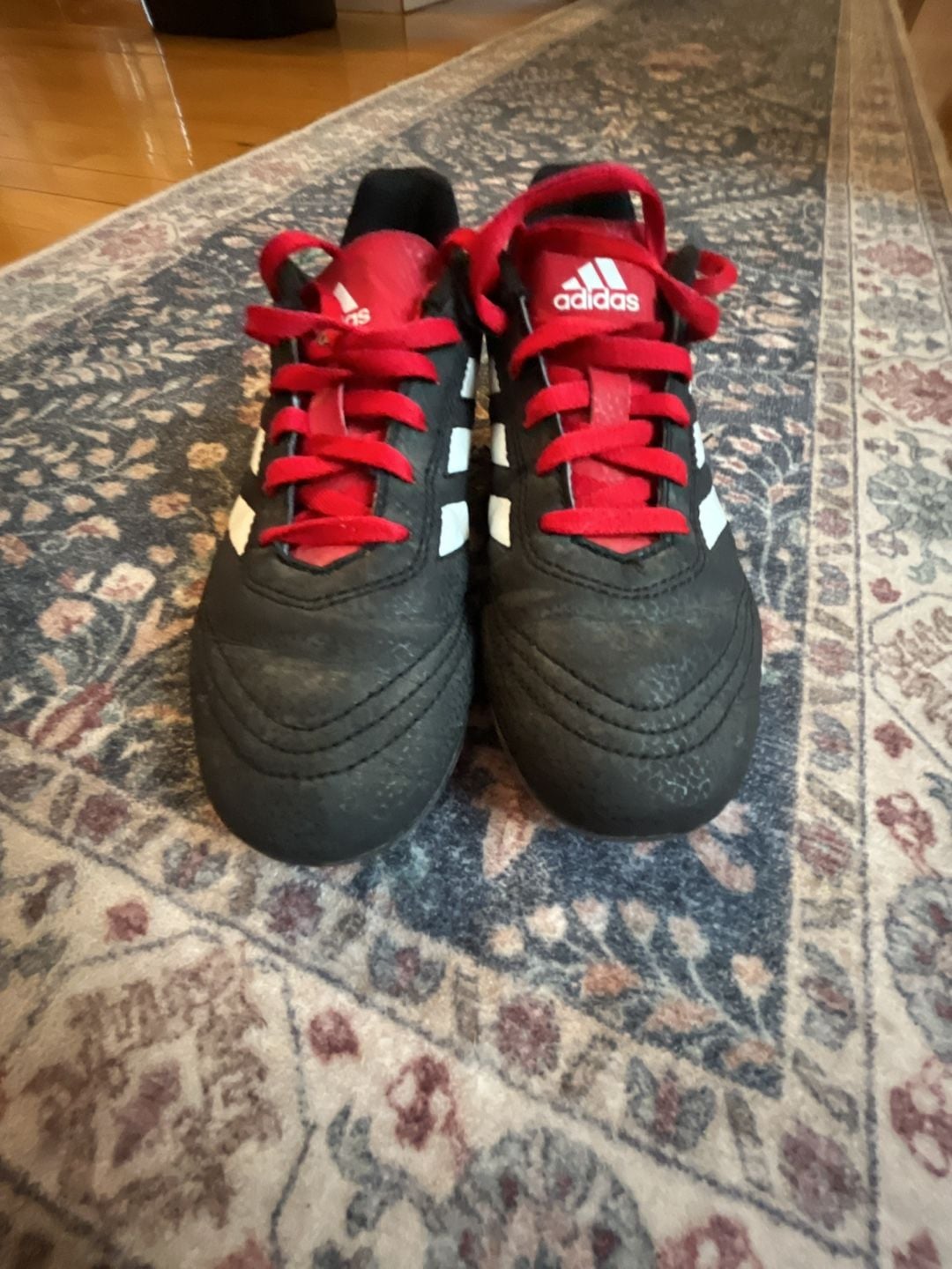 adidas Goletto VI FG Junior Soccer Cleats G26367 Black/Cloud White/Scarlet BX size 3 boys youth kids cleats shoes 3